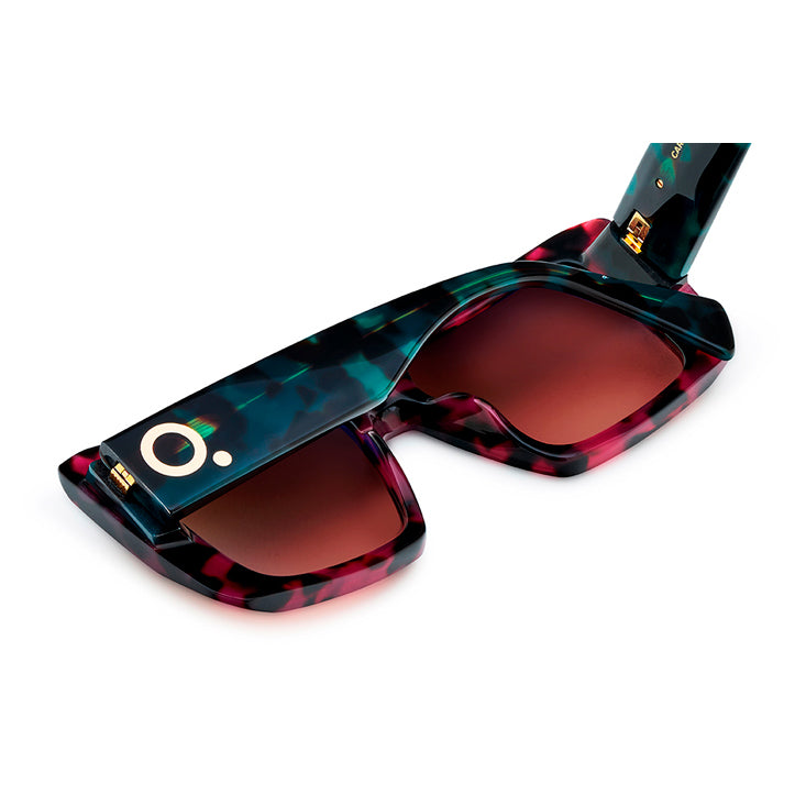 Etnia Barcelona - Carolina - BXGR - Purple Tort / Green Tort / Gradient Brown Tinted Lenses - Rectangle - Plastic - Sunglasses