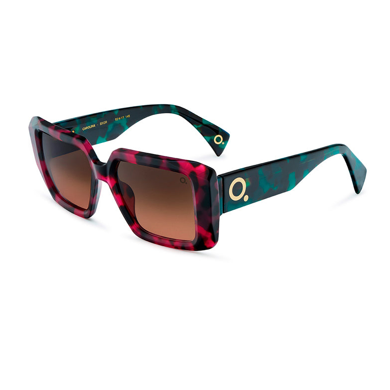 Etnia Barcelona - Carolina - BXGR - Purple Tort / Green Tort / Gradient Brown Tinted Lenses - Rectangle - Plastic - Sunglasses