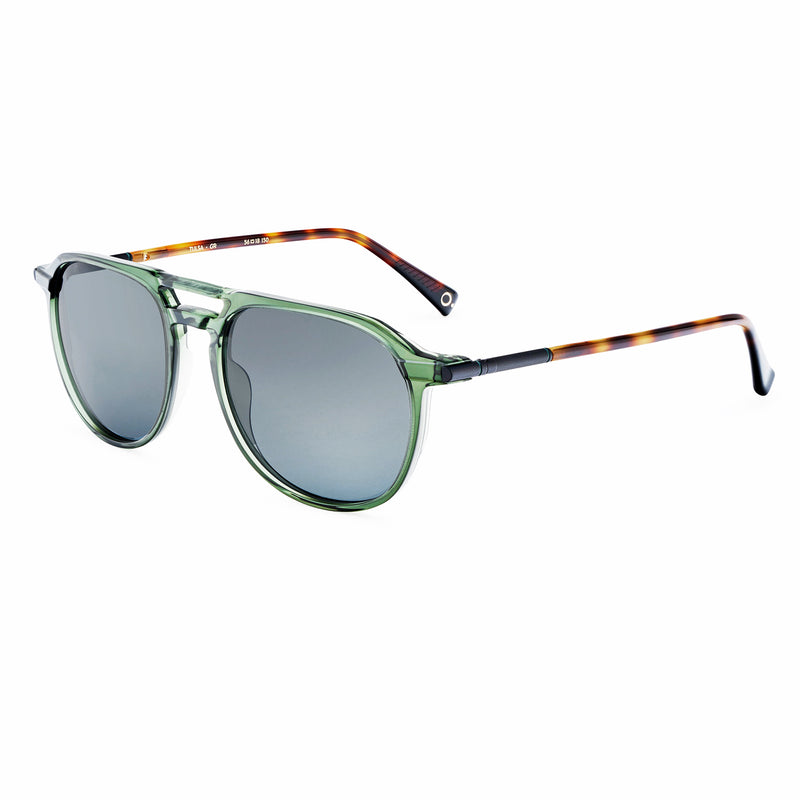 Etnia Barcelona - Tulsa - GR - Green / Dark Tort / Polarized-Grey Tinted Lenses - Aviator - Plastic - Polarized - Sunglasses