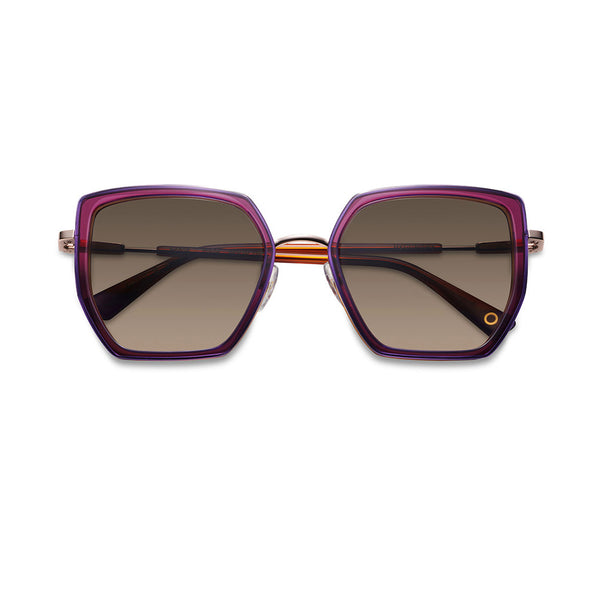 Etnia Barcelona - Zafra - PUOG - Purple / Gold / Brown / Photochromic Grey Gradient Tinted Lenses - Butterfly - Rectangle - Metal - Plastic - Sunglasses