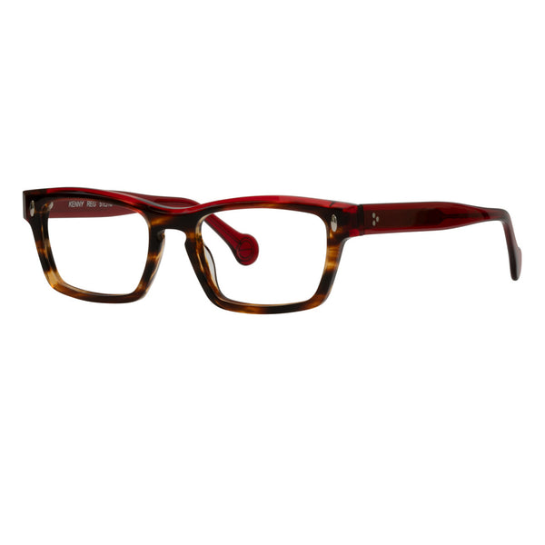 EyeOs - Kenny - REG - Red / Havana - Rectangle - Zyl - Acetate - Plastic - Reading Glasses