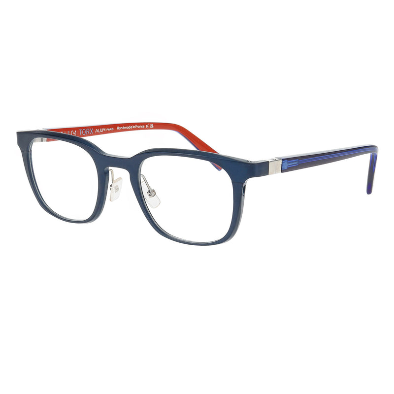 Face A Face - Alium Torx 1 - 959 - Navy / Brick - Rectangle - Aluminum - Metal - Zyl - Acetate - Eyeglasses