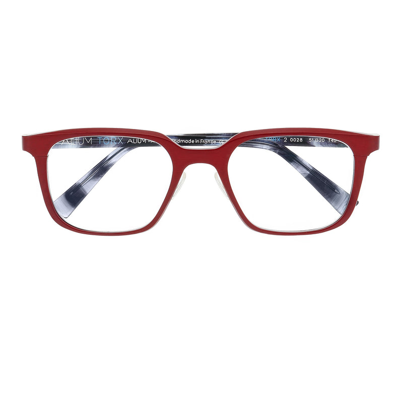 Face A Face - Alium Torx 2 - 0028 - Red / Blue Smoke - Rectangle - Aluminum - Metal - Zyl - Acetate - Eyeglasses