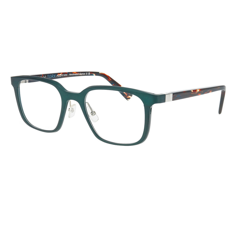 Face A Face - Alium Torx 2 - 9714 - Green / Havana - Rectangle - Aluminum - Metal - Zyl - Acetate - Eyeglasses