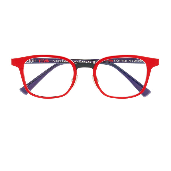 Face A Face - Alium Town 1 - 9131 - Red / Black / Navy - Rectangle - Aluminum - Aluminium - Eyeglasses