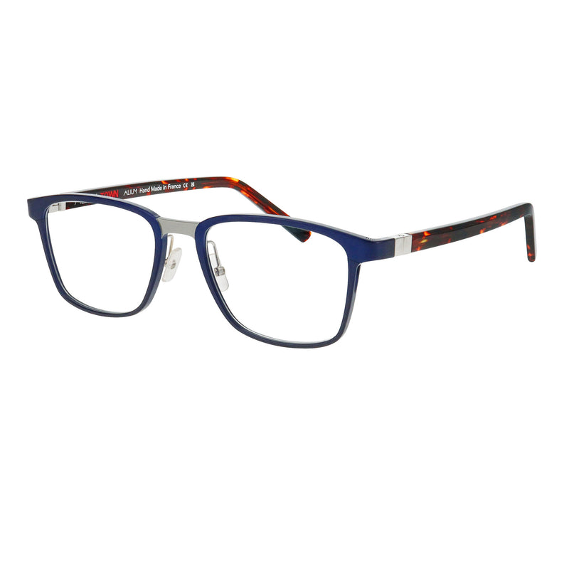 Face A Face - Alium Town 2 - 957 - Navy / Silver / Havana - Metal - Aluminum - Aluminium - Rectangle - Eyeglasses