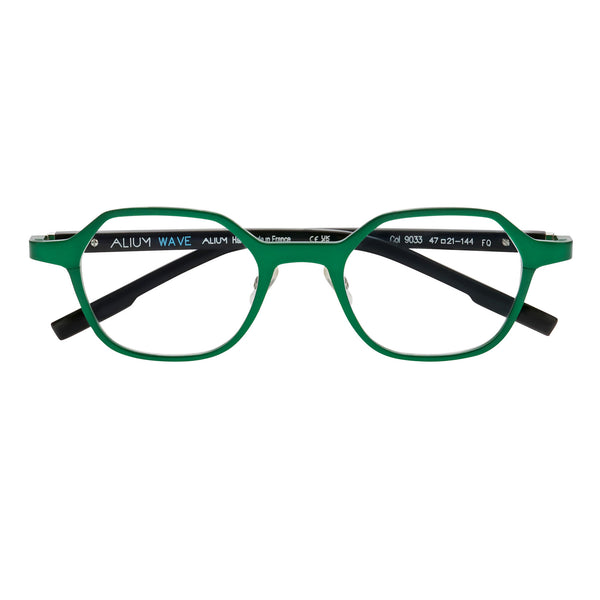 Face A Face - Alium Wave 1 - 9033 - Green / Black - Aluminum - Metal - Round - Rectangle - Hexagonal - Eyeglasses