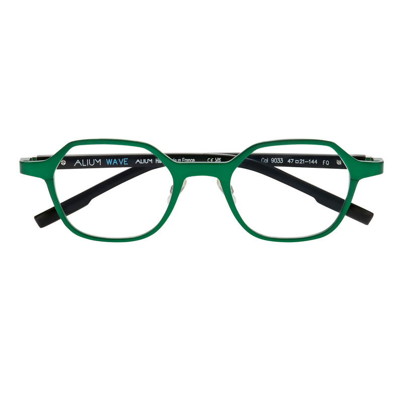 Face A Face - Alium Wave 1 - 9033 - Green / Black - Aluminum - Metal - Round - Rectangle - Hexagonal - Eyeglasses