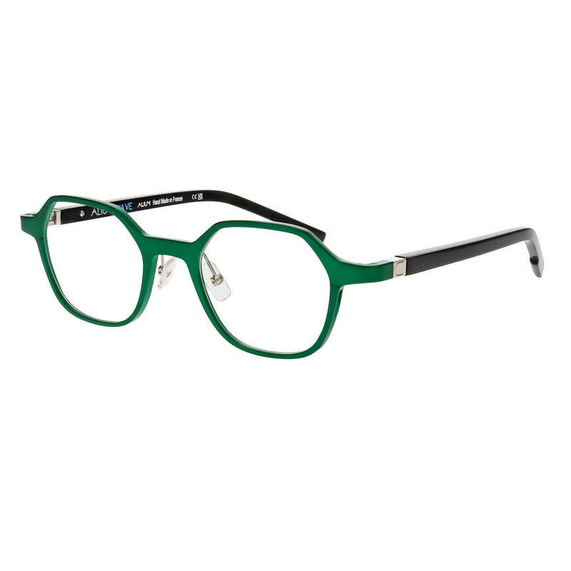 Face A Face - Alium Wave 1 - 9033 - Green / Black - Aluminum - Metal - Round - Rectangle - Hexagonal - Eyeglasses
