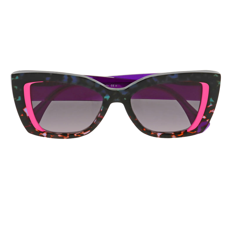 Face A Face - Ashoka 1 - 6200 - Blue-Pink Tort / Grey Tinted Lenses - Butterfly - Rectangle - Sunglasses - Plastic - Acetate