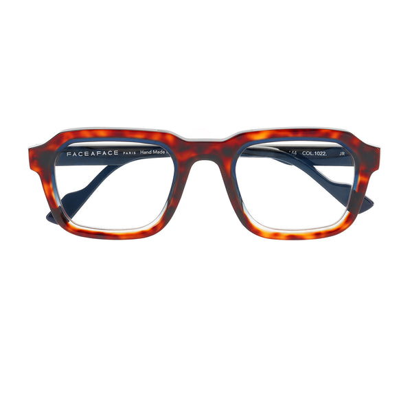 Face A Face - Barry 2 - 1022 - Havana / Navy - Rectangle - Acetate - Plastic - Eyeglasses