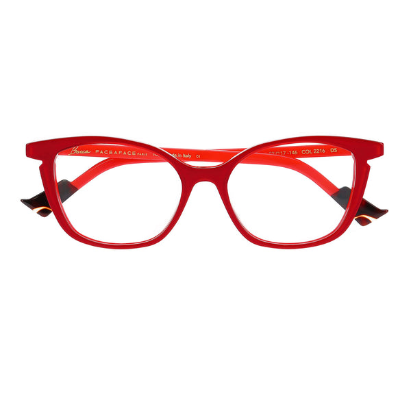 Face A Face - Bocca Fame 3 - 2216 - Ruby / Red - Rectangle - Cateye - Cat-eye - Acetate - Plastic - Eyeglasses