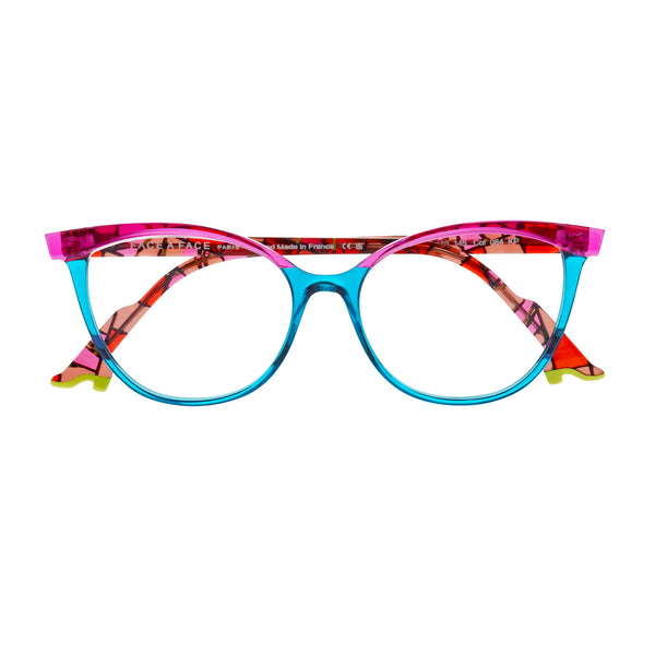 Face A Face - Bocca Kahlo 3 - 084 - Pink / Blue / Stained Glass - Cateye - Cat-eye - Plastic - Acetate - Eyeglasses