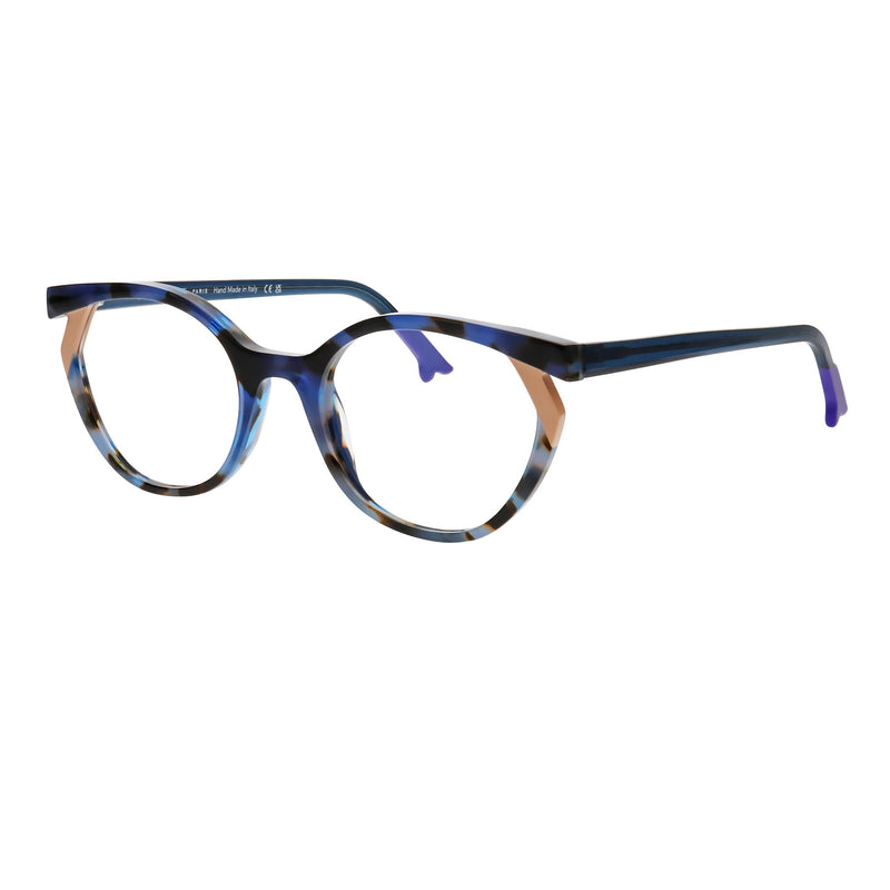 Face A Face - Bocca Kuma 1 - 6591 - Blue Havana / Pale Pink - Rounded Cat-eye - Cat-eye - Plastic - Acetate - Eyeglasses