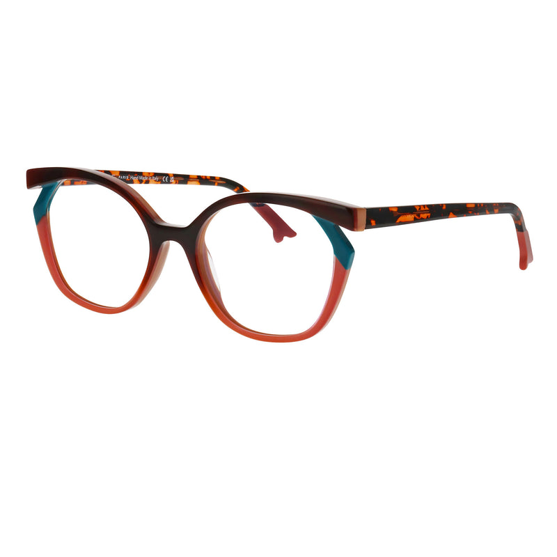 Face A Face - Bocca Kuma 2 - 7302 - Havana / Teal / Pink - Rectangle - Acetate - Plastic - Eyeglasses