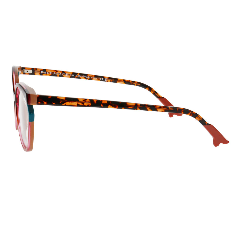 Face A Face - Bocca Kuma 2 - 7302 - Havana / Teal / Pink - Rectangle - Acetate - Plastic - Eyeglasses