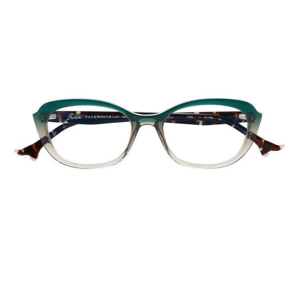 Face A Face - Bocca Plum 1 - 4174 - Green-Grey Fade / Brown - Rectangle - Cat-eye - Cateye - Plastic - Acetate - Eyeglasses