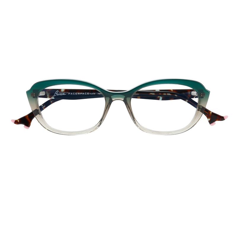 Face A Face - Bocca Plum 1 - 4174 - Green-Grey Fade / Brown - Rectangle - Cat-eye - Cateye - Plastic - Acetate - Eyeglasses