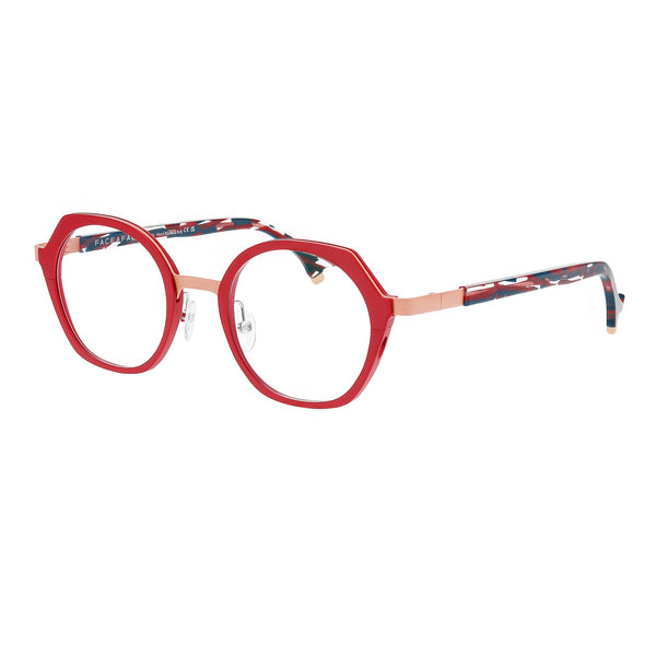 Face A Face - Bocca Sydney 1 - 9289 - Red / Gold - Titanium - Metal - Rounded - Eyeglasses