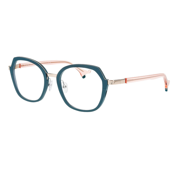 Face A Face - Bocca Sydney 2 - 9711 - Teal / Gold - Rounded - Rectangle - Metal - Titanium - Eyeglasses