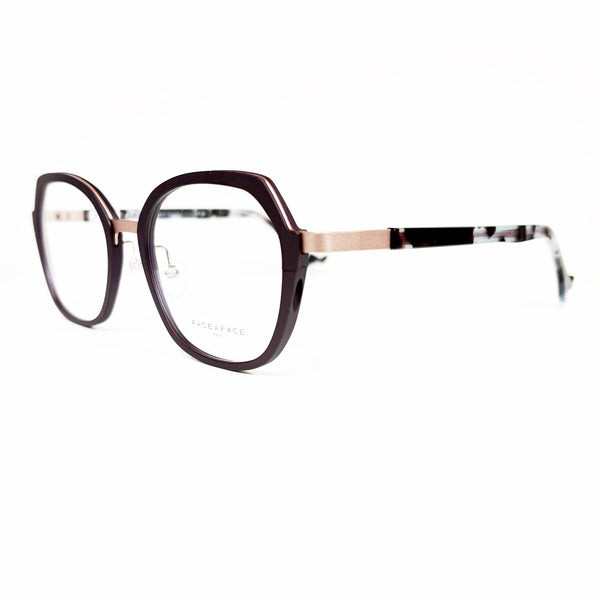 Face A Face - Bocca Sydney 2 - 9812 - Berry / Rose Gold - Rounded - Rectangle - Metal - Titanium - Eyeglasses