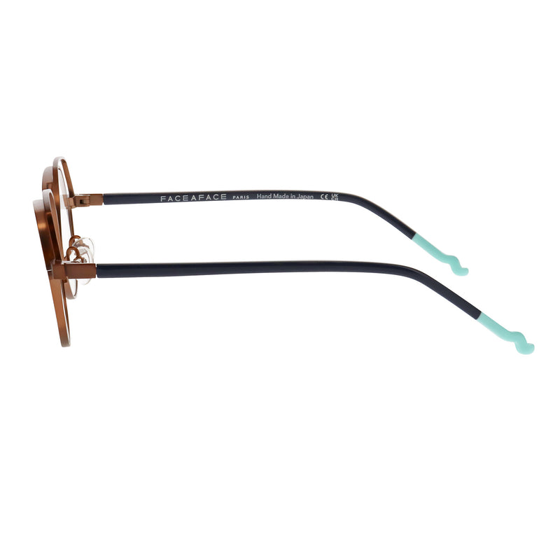 Face A Face - Calder 1 - 9010 - Bronze / Navy / Pale Cyan - Round - Rounded - Metal - Eyeglasses