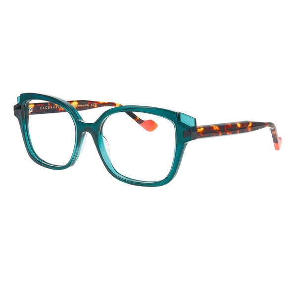 Face A Face - Chroma 2 - 2045 - Turquoise / Havana - Rectangle - Plastic - Acetate - Eyeglasses