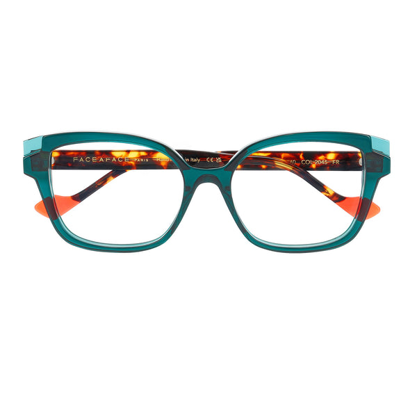 Face A Face - Chroma 2 - 2045 - Turquoise / Havana - Rectangle - Plastic - Acetate - Eyeglasses