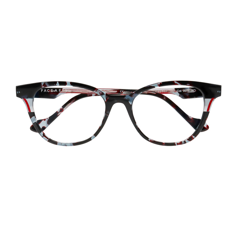 Face A Face - Daria 3 - 0078 - Blue Tort / Red - Cat-eye - Cateye - Plastic - Eyeglasses - Eyewear