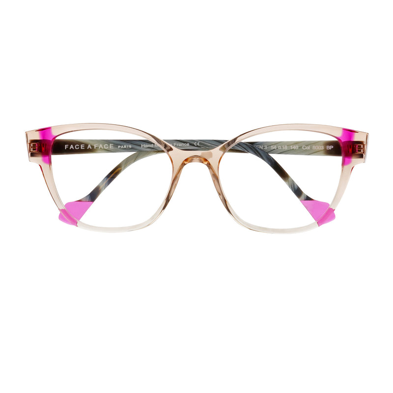 Face A Face - Eileen 3 - 8003 - Champagne / Pink - Rectangle - Cateye - Plastic - Acetate - Eyelgasses