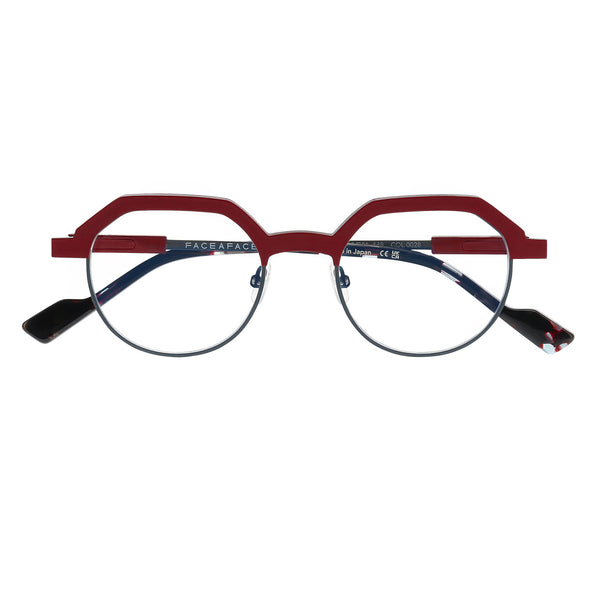 Face A Face - Factory 1 - 0028 - Burgundy / Gunmetal - Crown-Panto - Round - Metal - Titanium - Eyeglasses