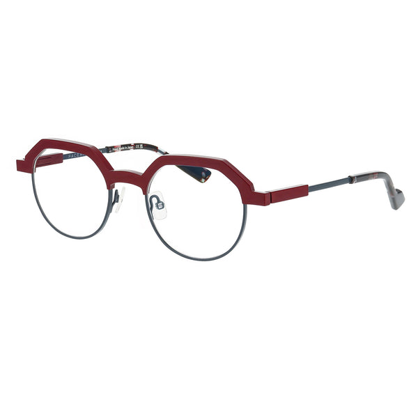 Face A Face - Factory 1 - 0028 - Burgundy / Gunmetal - Crown-Panto - Round - Metal - Titanium - Eyeglasses