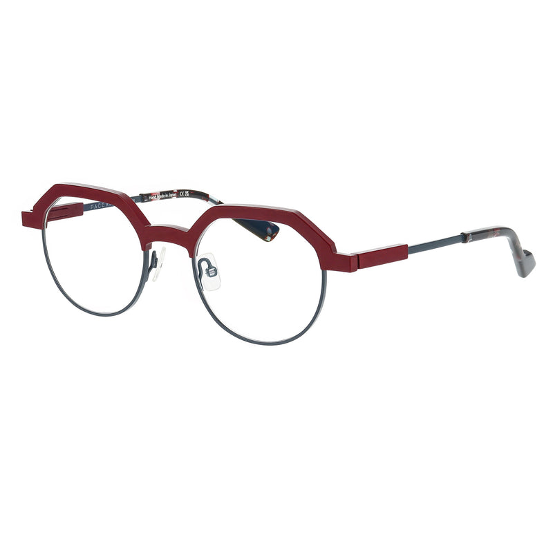 Face A Face - Factory 1 - 0028 - Burgundy / Gunmetal - Crown-Panto - Round - Metal - Titanium - Eyeglasses