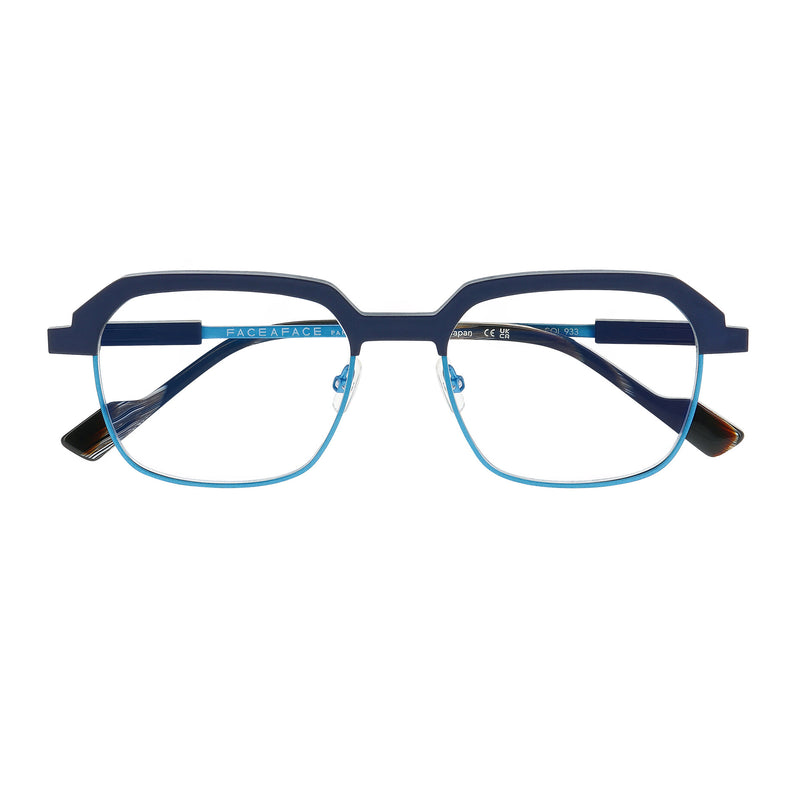 Face A Face - Factory 2 - 933 - Navy / Blue - Rectangle - Metal - Titanium - Eyeglasses