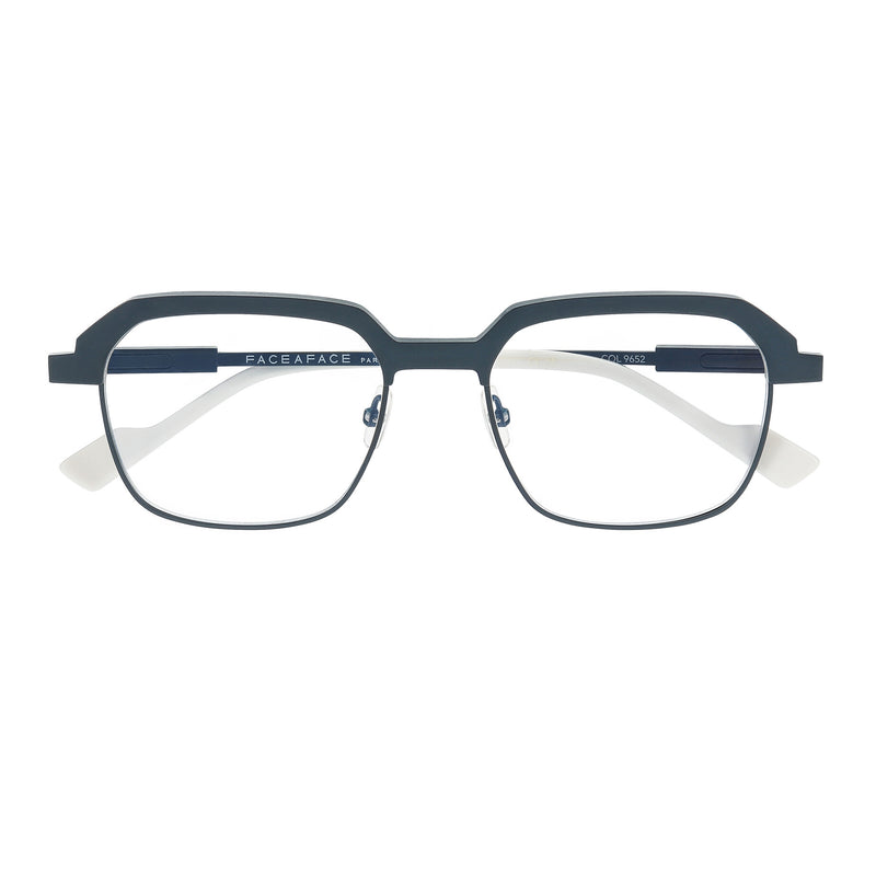 Face A Face - Factory 2 - 9652 - Gunmetal / White - Rectangle - Metal - Titanium - Eyeglasses