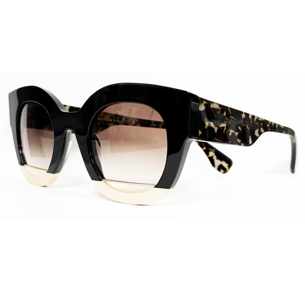 Face A Face - Fill 2 - 100 - Black / Beige / Havana / Blush Gradient Tinted Lenses - Rounded Rectangle - Rectangle - Acetate - Plastic - Gradient Tint - Sunglasses