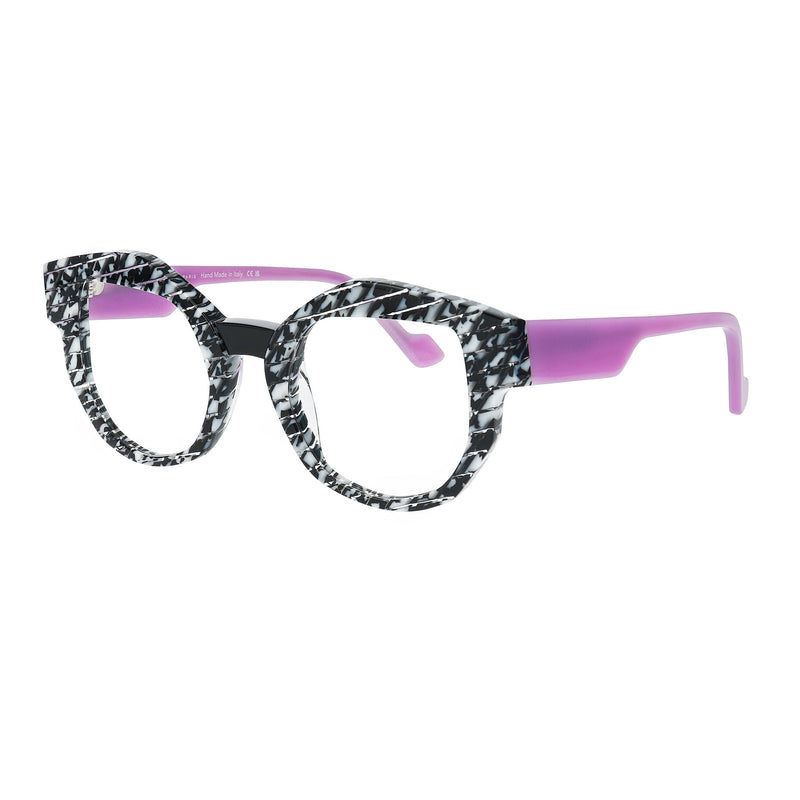 Face A Face - Framed 1 - 5041 - Zebra / Fuchsia - Rounded Rectangle - Plastic - Acetate - Eyeglasses