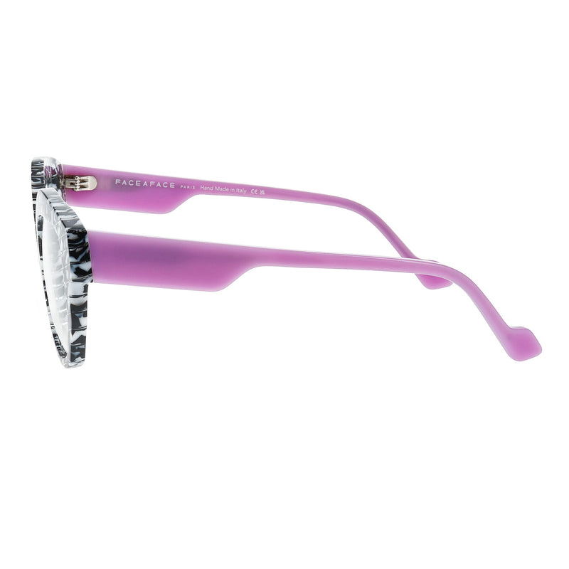 Face A Face - Framed 1 - 5041 - Zebra / Fuchsia - Rounded Rectangle - Plastic - Acetate - Eyeglasses