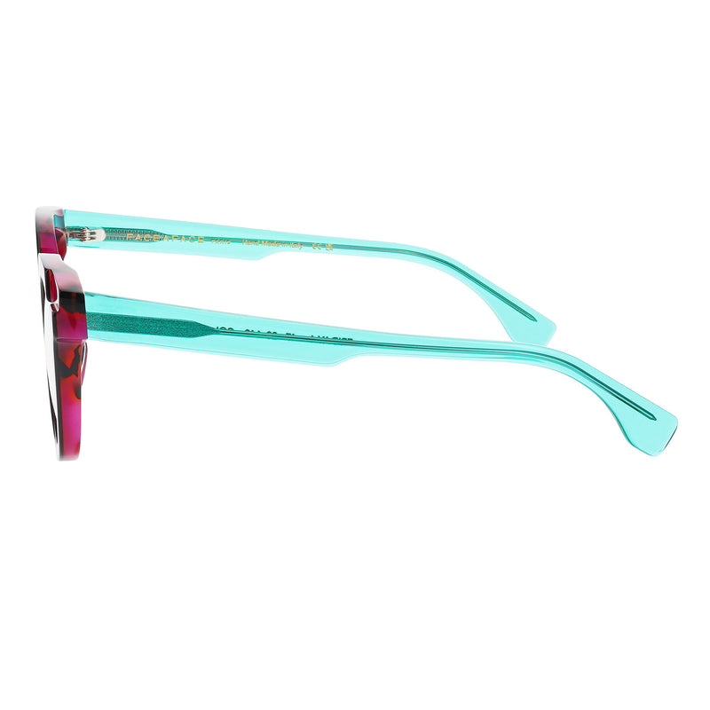 Face A Face - Friday 1 - 6525 - Crystal Purple / Pink Tort / Aquamarine - Rectangle - Acetate - Plastic - Eyeglasses
