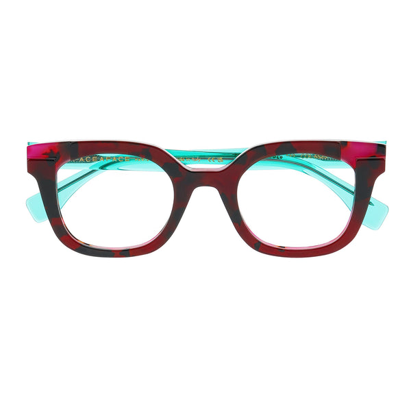Face A Face - Friday 1 - 6525 - Crystal Purple / Pink Tort / Aquamarine - Rectangle - Acetate - Plastic - Eyeglasses