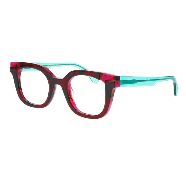 Face A Face - Friday 1 - 6525 - Crystal Purple / Pink Tort / Aquamarine - Rectangle - Acetate - Plastic - Eyeglasses