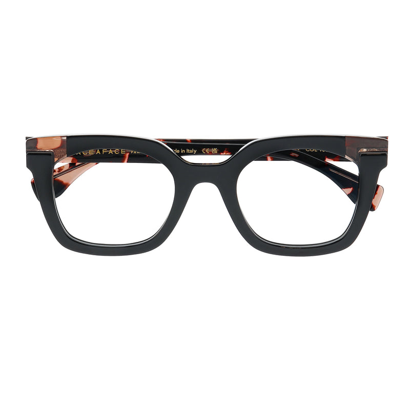 Face A Face - Friday 2 - 100 - Black / Crystal - Rectangle - Acetate - Plastic - Eyeglasses