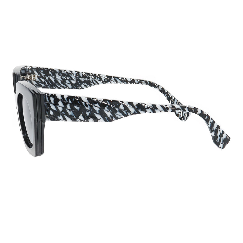 Face A Face - Glitch 1 - 100 - Black / Zebra / Grey-Gradient Tinted Lenses - Rectangle - Butterfly - Zyl - Acetate - Sunglasses