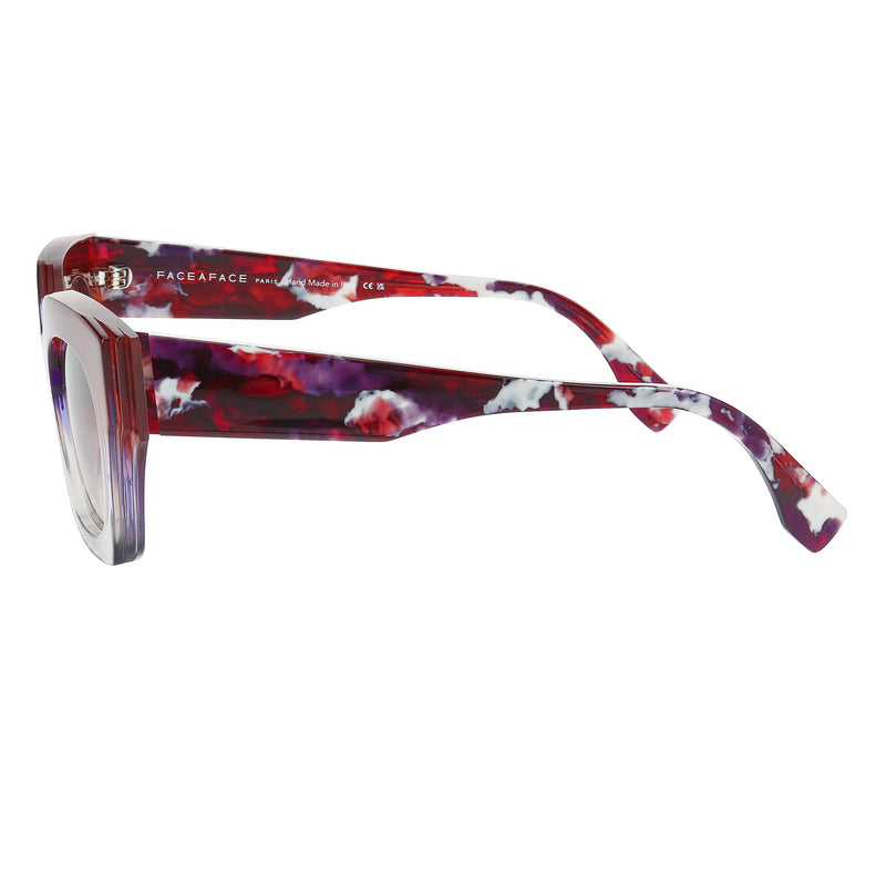 Face A Face - Glitch 1 - 4171 - Brown Fade / Red-Purple-White / Brown-Gradient Tinted Lenses - Rectangle - Butterfly - Zyl - Acetate - Sunglasses