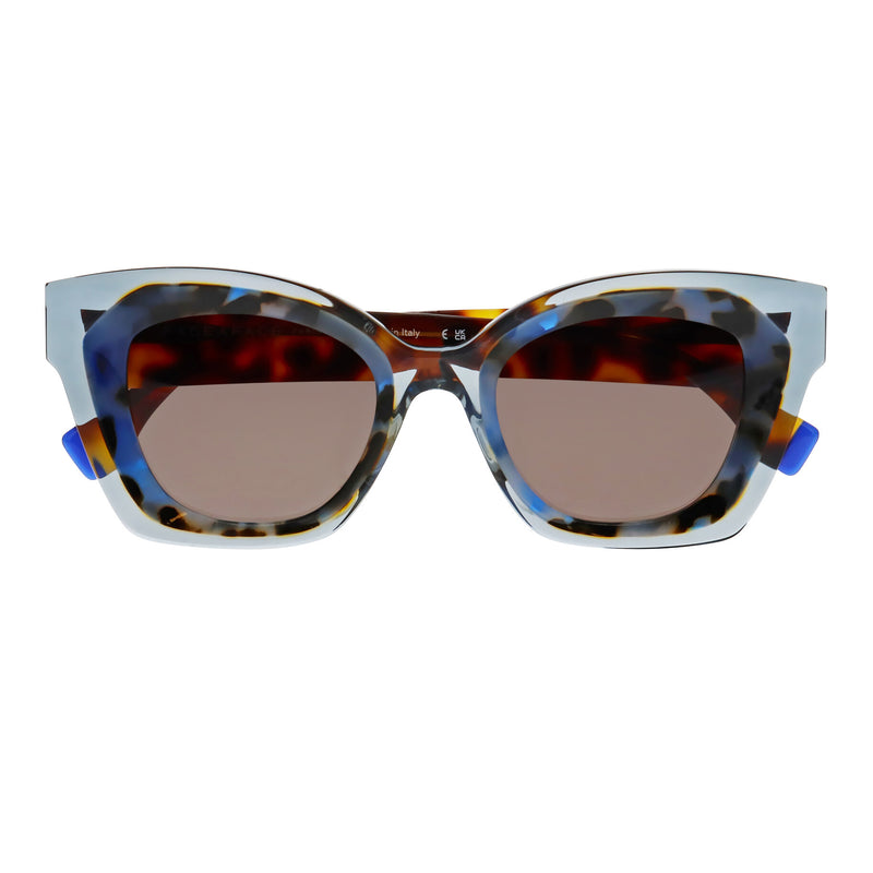Face A Face - Halos 2 - 6591 - Blue Crystal / Havana / Brown-Tinted Lenses - Rectangle - Butterfly - Sunglasses - Plastic - Acetate