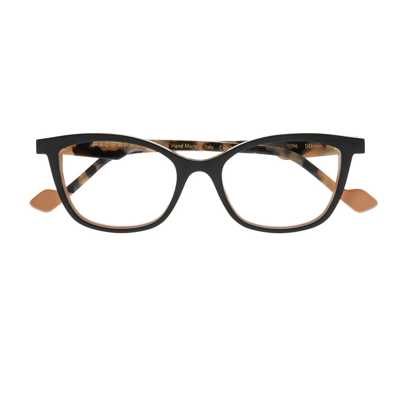 Face A Face - Hanna 1 - 1096 - Black / Safari - Cateye - Cat-eye - Rectangle - Plastic - Acetate - Eyeglasses