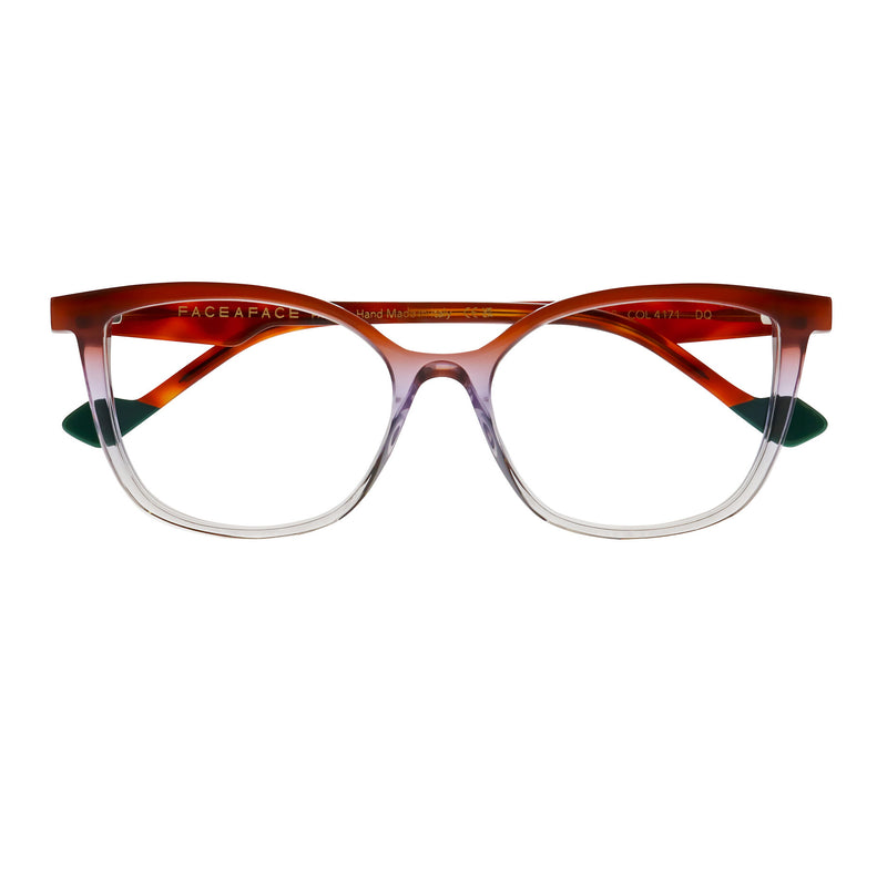 Face A Face - Hanna 3 - 4171 - Havana Fade / Green - Rectangle - Cat-eye - Plastic - Acetate - Eyeglasses