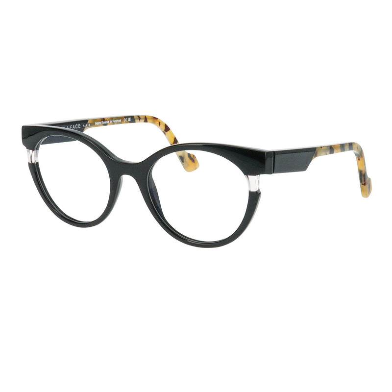 Face A Face - Haori 1 - 100 - Black / Safari - Rounded - Plastic - Acetate - Eyeglasses