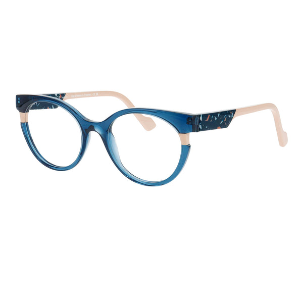 Face A Face - Haori 1 - 2548 - Blue Crystal / Pale Pink - Rounded - Plastic - Acetate - Eyeglasses