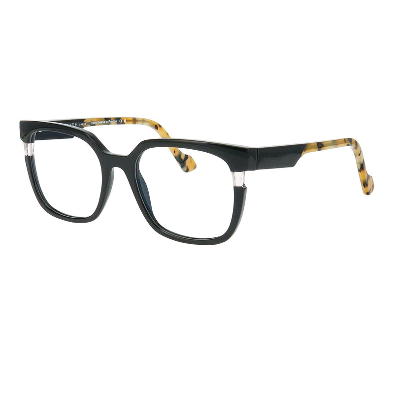 Face A Face - Haori 2 - 100 - Black / Safari - Rectangle - Plastic - Acetate - Eyeglasses